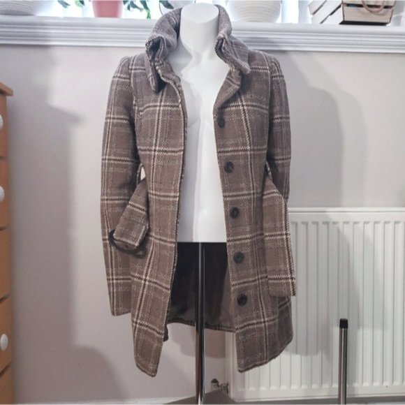 COSTA BLANCA-Canada- Plaid Peacoat- Size 4 (Wool Blend) - Picture 2 of 11